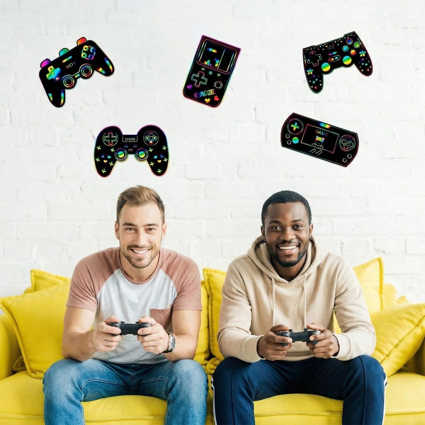 RoundFunny 60 Pieces Video Game Scratch Cards for Man Gamer Party Favors Scratch Crafts Paper Party Ornaments for Adult Birthday Goodie Bag DIY Activities