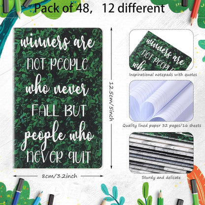 Outus 24 Pieces Mini Inspirational Notepads Motivational Small Pocket Journal Notebook Inspiring Note Pads Gift for School Office Travel Coworkers Supplies, 12 Styles (Simple Style)