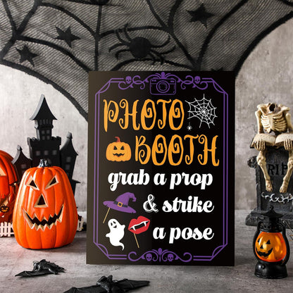 Briwooody Photo Booth Sign with Stand Retro Background Table for Indoor and Outdoor Party Theme Event Photography Props Desktop Decoration Supplies