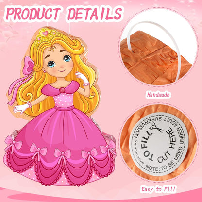 Threan Princess Piñata Fairy Party Decorations Pink Ballet Piñata Ballerina, Birthday Game Set Party Supplies for Girl Princess Theme Baby Shower Butterfly Birthday Supplies Decoration(Fairy)
