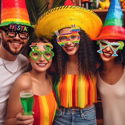 24PCS Hawaiian Party Decorations, Hawaiian Cardboard Glasses Bulk, Luau Party Sunglasses Frame Tropical Dress Pool Props Accessories, Hawaii Carnival Summer Pool Party Decorations for Women Men