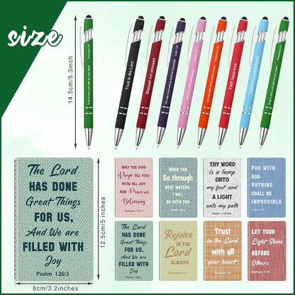 Funrous 32 Pcs Motivational Quote Pens Inspirational Notepads Mini Journal with Ballpoint Pen Small Notebooks Gift for Men Women Coworker Adult Party Favors Prize Teacher Student Office(Stylish)