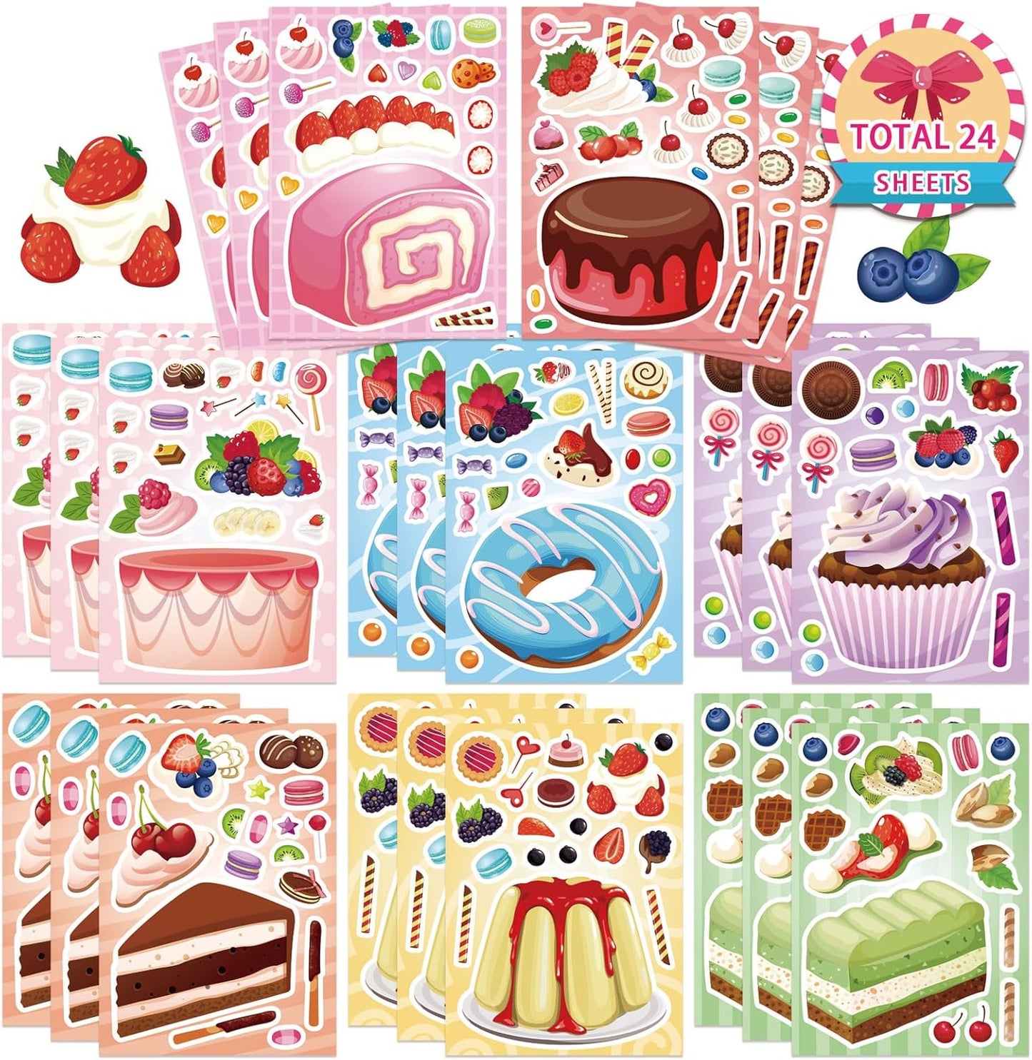 24 Sheets Make a Face Stickers for Kids Toddlers, Make Your Own Animal Mix and Match Sticker Sheets with Sea Animals Horses Dinosaurs Unicorns for Kids Crafts Party Favors Goodie Bags Stuffers