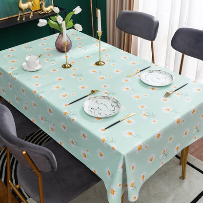 Rectangle Table Cloth,100% Waterproof Tablecloth Oil Proof Spill Proof Vinyl Table Cloth, Wipe Clean Plastic Table Cover for Dining, Camping, Indoor and Outdoor 52" x 70",Leaves