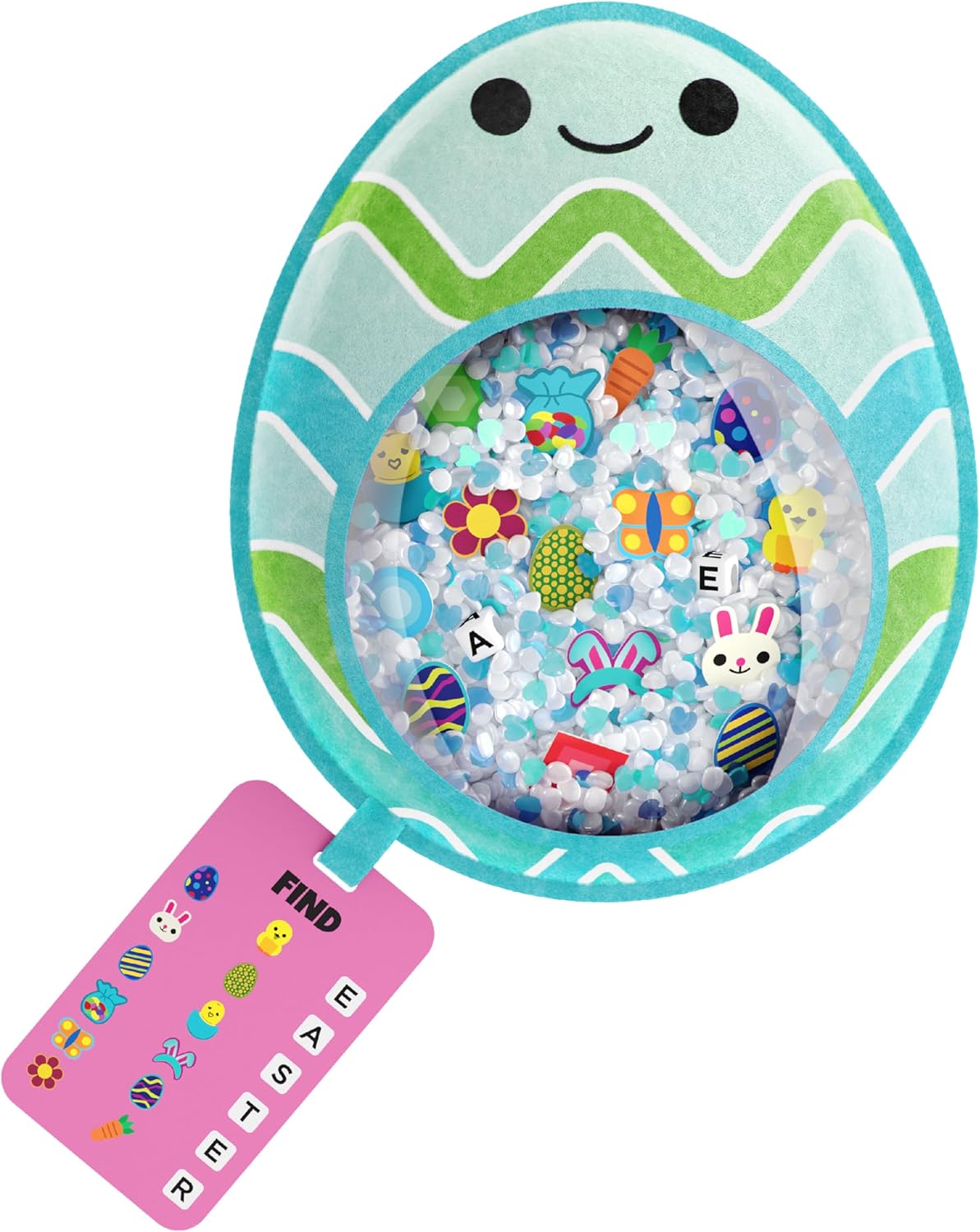Vango BIZYBOO Easter Egg Busy Bag Scavenger Hunt - Hidden Object Search Sensory Matching Game for Kids 2 and Up (Blue)