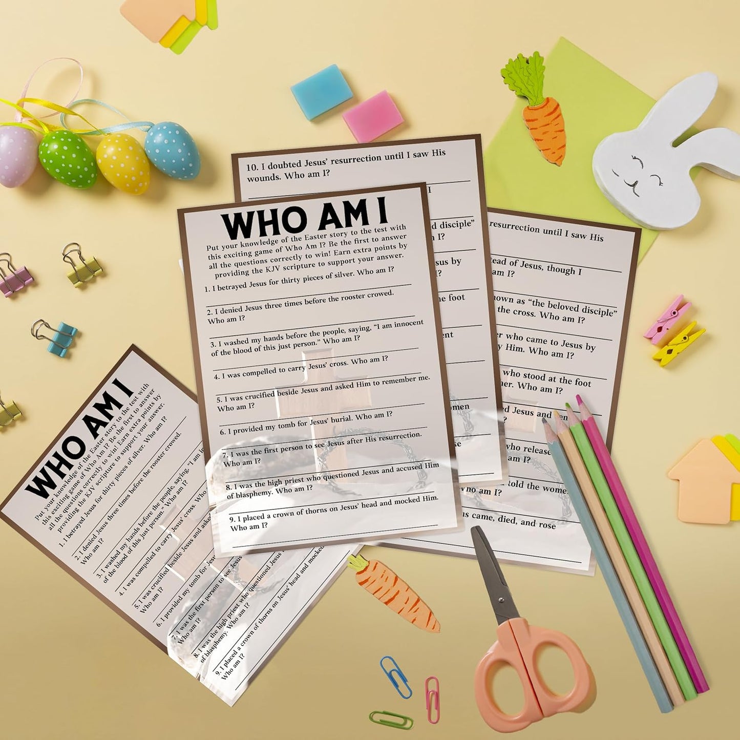 Easter Scavenger Hunt Games, Easter Treasure Hunt Clues Game Cards, Family Party Games for Kids and Adults, Holiday Party Game for Activities Decorations Supplies, 5x7 Inch (Indoor)-A03