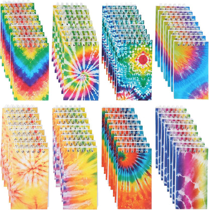 OZIO 16PCS Mini Tie Dye Notepads Multicolor Style Pocket Notebooks, Spiral Mini Notebook Pastel Art Party Small Notepad for Tie Dye Birthday Party Favors, 8 Styles(16) (16)