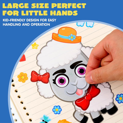 JOYIN 24 Sheets 9"x6" Make a face Stickers for Kids, Make Your Own Stickers with Unicorn, Dinosaur, Sea and Safari Animals, Party Favors Kids Crafts, Goodie Bags Stuffers Classroom Activities