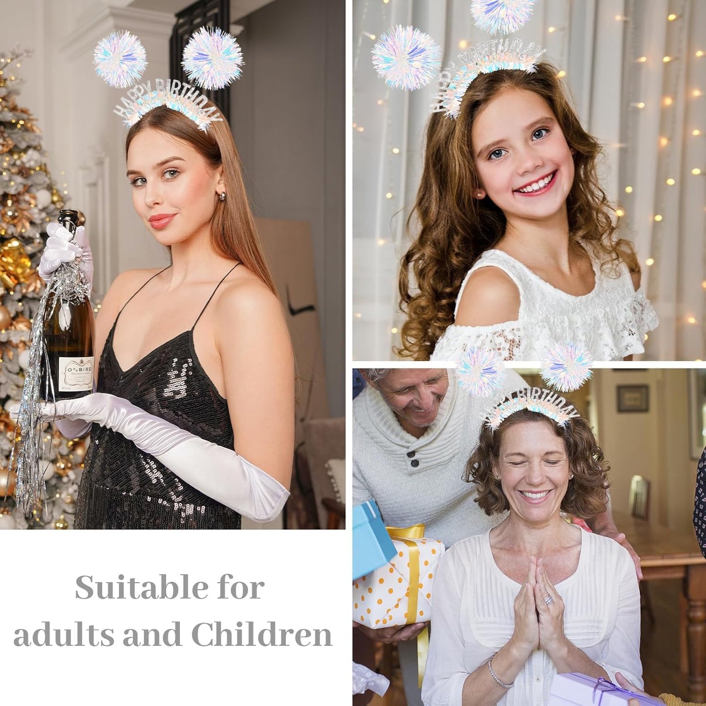 CAVETEE Happy Birthday Crown and Tiara for Women & Girls Party Decorations Gifts