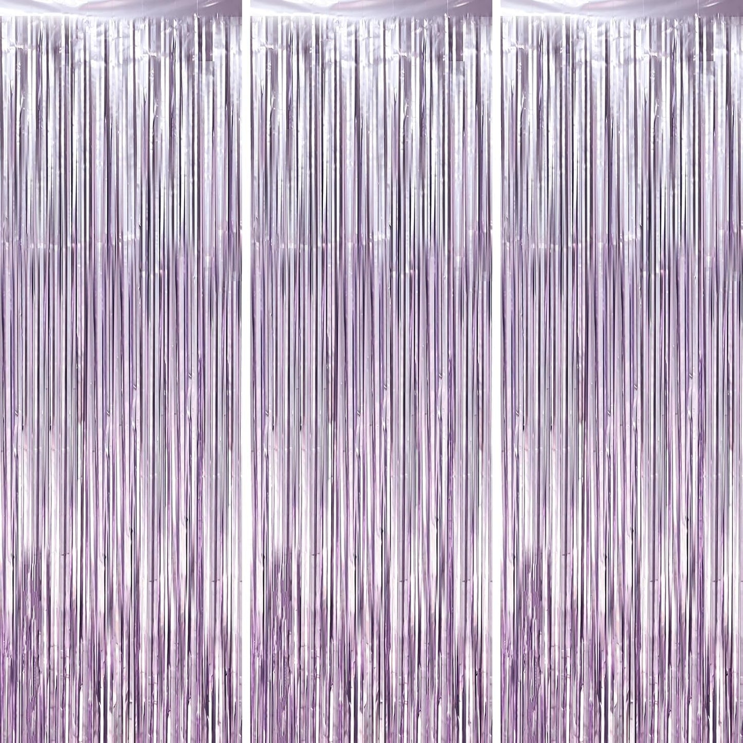Voircoloria 3 Pack 3.3x8.2 Feet Gold Foil Fringe Backdrop Curtains, Tinsel Streamers, Fringe Backdrop for 2025 New Years Eve, Graduation, Birthday, Baby Shower, Gender Reveal, Disco Party - Colors B