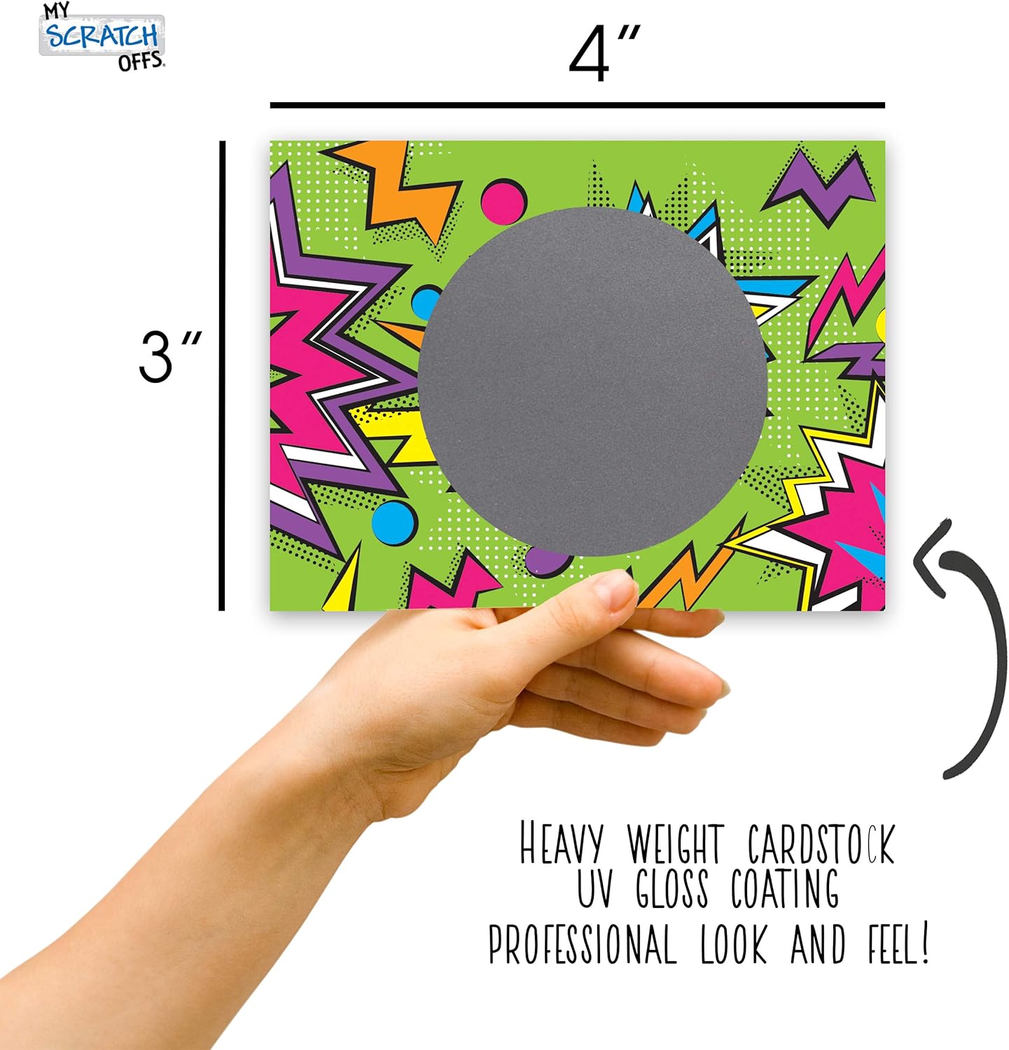 My Scratch Offs - Customizable Scratch-Off Cards Graffiti Design for Prizes, Classroom Rewards & Teacher Supplies, 50 Pack