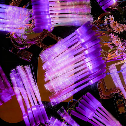 Skylety 36 Pcs Fiber Optic Wand, LED Fiber Optic Wand with 3 Light Modes, Glow Fibers Optics Sticks for Wedding Neon Party, New Year Party Favors, Bar Dj, Valentine's Day(Bright Color)