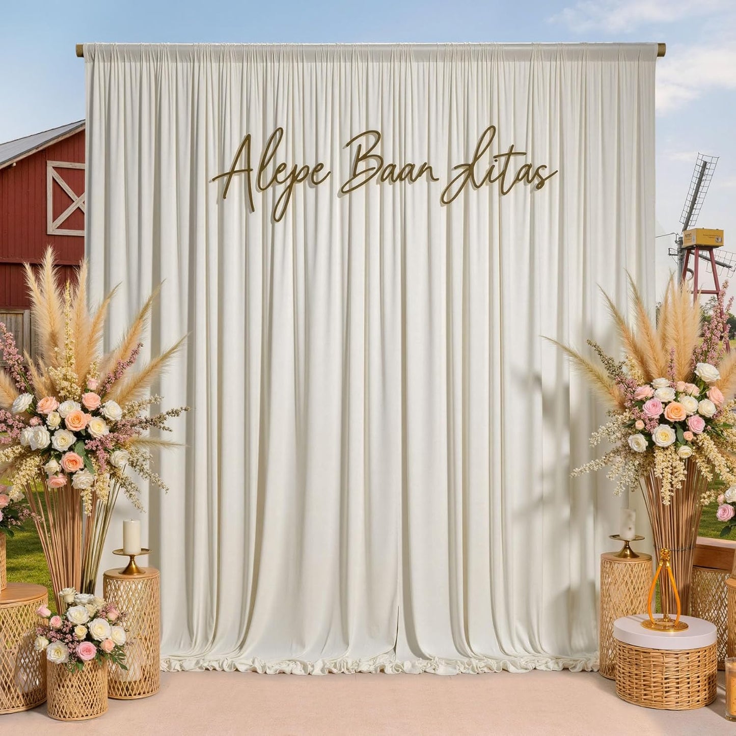 10ftx10ft Black Backdrop Curtains for Weddings Parties, Wrinkle Free 2 Panels Silky Polyester Photo Backdrop Drapes Back Drop Cloth Drapery for Birthday Mother'sDay Photography Background