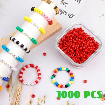 1000Pcs Glow in The Dark Pony Beads 9mm Plastic Kandi Beads Bulk for Friendship Bracelet Necklace Craft Jewelry Making Beads for Hair Braids 9 Color