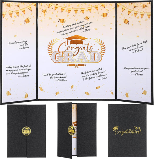 Engrowtic 2026 Graduation Guestbook Alternative Gold and Pink Guest Book Class of 2026 Congrats Graduation Party Decorations Grad Party Signature Board Card for College High School Graduate Gifts