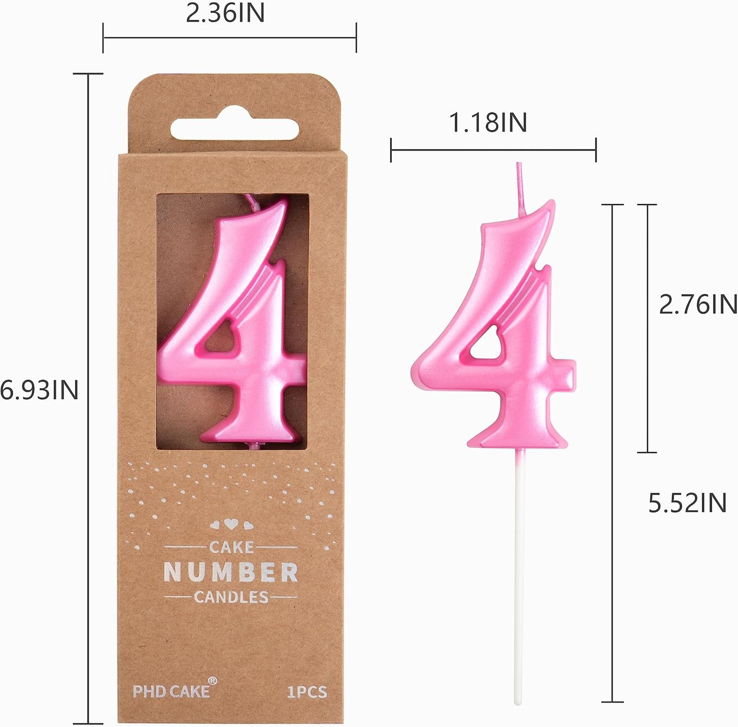 PHD CAKE 2.76 Inch Elegant Gold 1 Number Birthday Candles, Gold Number Candles, Cake Number Candles, Party Celebration