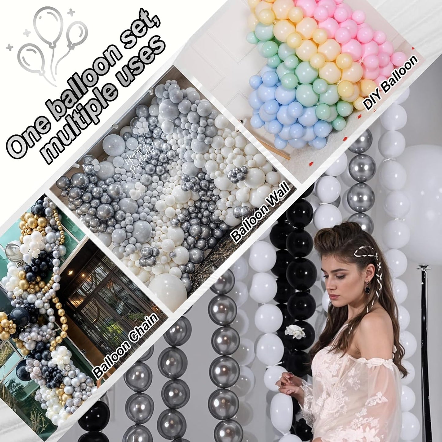 Gold Quick Link Balloons, 60PCS Linking for Balloon Wall Arch Chains, 6inch Linkable for Wedding Birthday Baby Shower Engagement Graduation Party Decorations