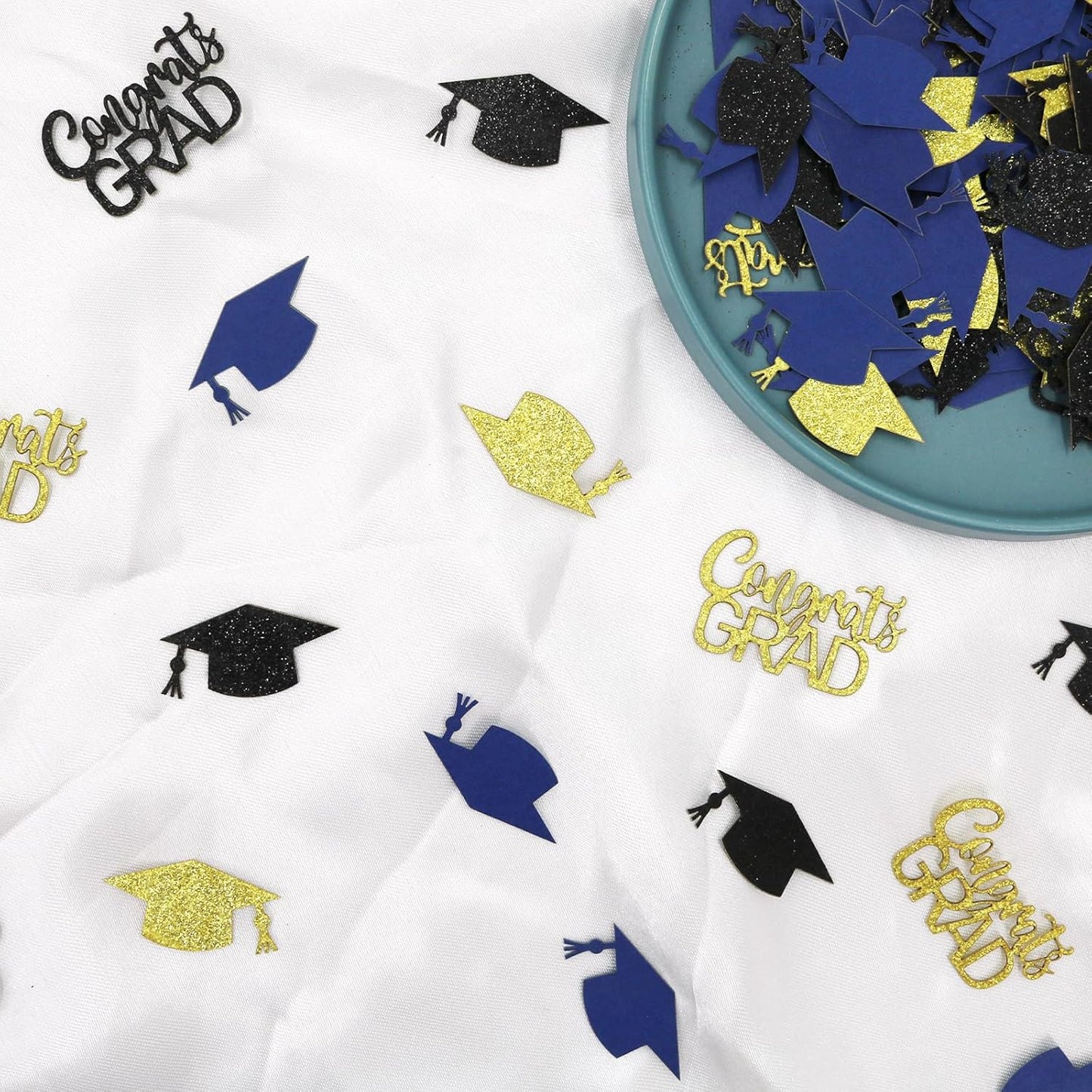 200PC Gold Graduation Confetti Class of 2026 Congrats Grad Confetti for Table Grad Cap Scatters for Graduation party decorations 2026