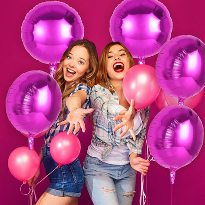 20 Pcs Black Round Shaped Balloons,18 Inch Round Foil Balloon,Giant Round Mylar Balloon Helium Balloons for Birthday Party Baby Shower Wedding Decorations (Black)