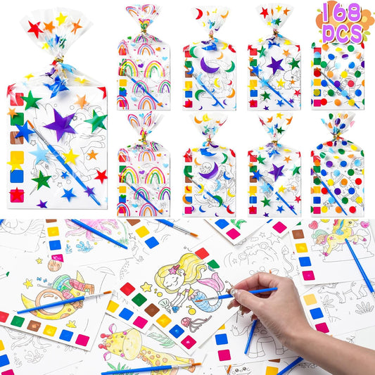 Sigilyer Water Coloring Books Party Favors for Kids 4-8, 24 Pack(192 PCS) Mini Coloring Books with Goodie Bag Stuffers for Kids Birthday Gifts Bulk Art Crafts Classroom Prizes School Paint Supplies