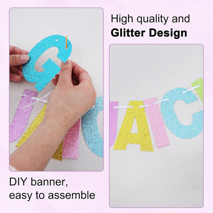 BEISHIDA 116 PCS A-Z DIY Letter Banner Kit Make Your Own Banner Including 111 Letters and Numbers 3 Rope and 2 Threading Device,Customized for Birthday Graduation Wedding Decor Black