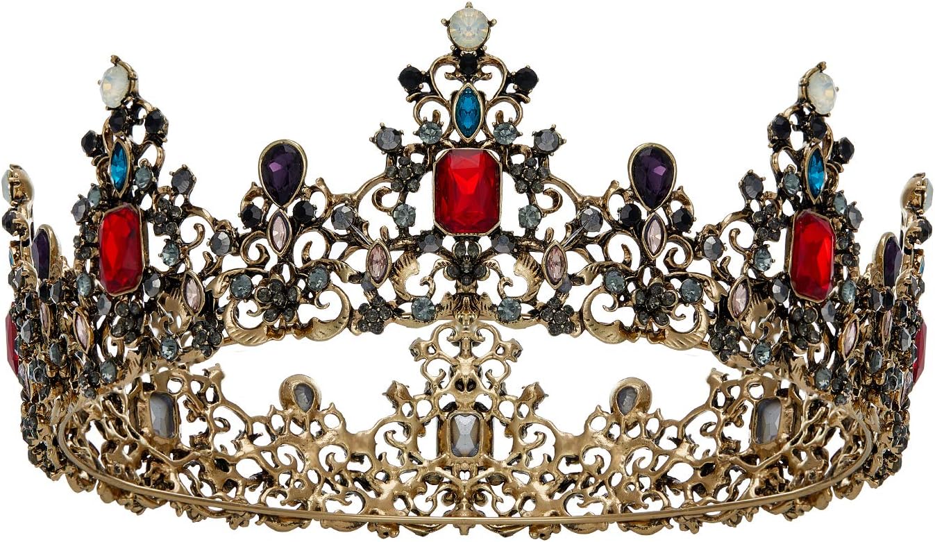 SWEETV Queen Crown for Women - Baroque Wedding Tiaras and Crowns,Jeweled Tiara Crown,Prom Birthday Halloween Hair Accessories