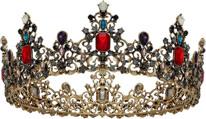 SWEETV Queen Crown for Women - Baroque Wedding Tiaras and Crowns,Jeweled Tiara Crown,Prom Birthday Halloween Hair Accessories