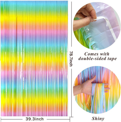 Tinsel Foil Fringe Curtains Wavy Backdrop for Parties Sparkle Metallic Wavy Foil Fringe Backdrop Curtain for Party Decorations Photo Booth Props for Birthday Graduation Wedding