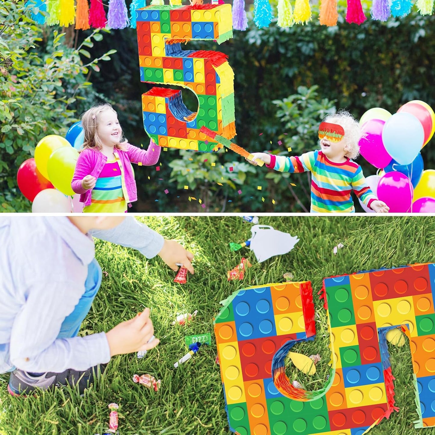 Hooqict Mexican Pinata with Blindfold and Bat Stick Party Pinata for Fiesta Carnival Cinco de Mayo Decorations Kids Adults Mexican Party Games Birthday Party Supplies