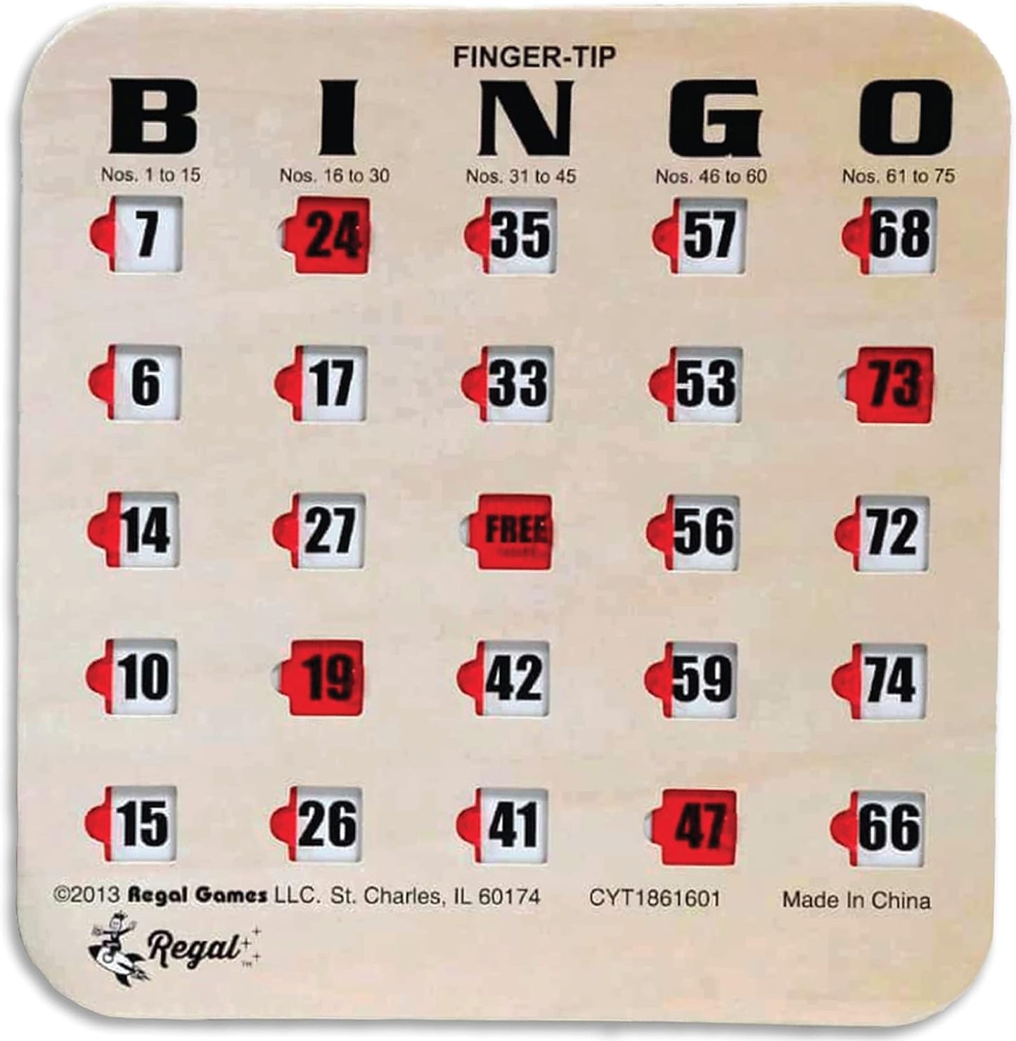 Regal Bingo Bulk Bingo Cards with Sliding Windows - Reusable Large Print Bingo Game Cards for Adults Large Group - 10 Pack, Green