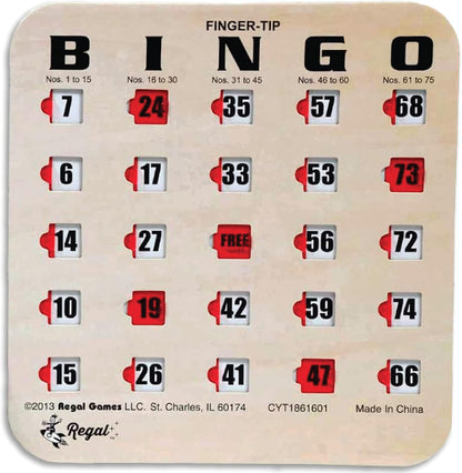 Regal Bingo Bulk Bingo Cards with Sliding Windows - Reusable Large Print Bingo Game Cards for Adults Large Group - 10 Pack, Green