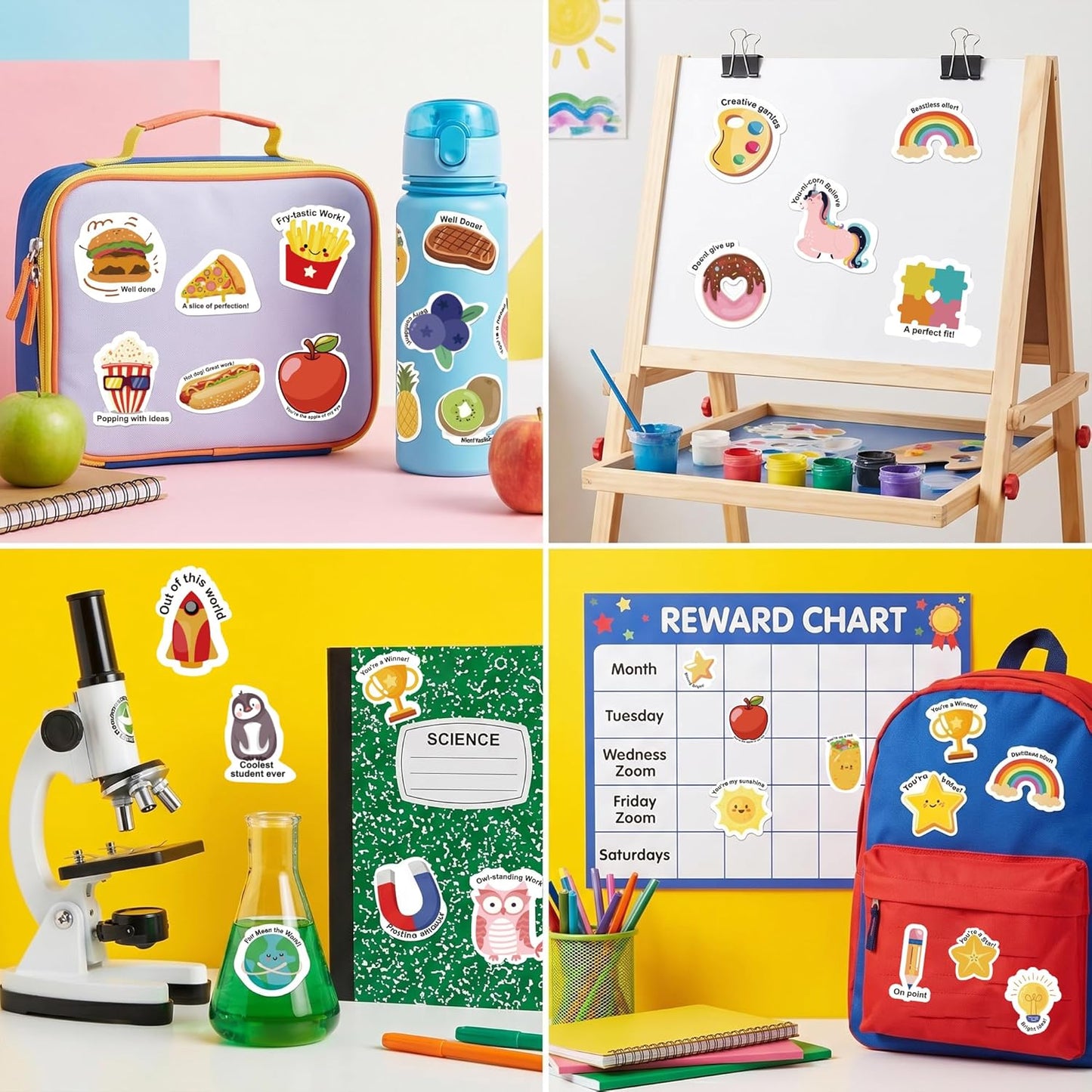 OHOME 100 PCS Water Bottle Stickers for Kids,Cute Animal Aesthetic Sticker Pack - Waterproof Vinyl Kawaii Stickers for Girls Boy Classroom Prizes,Party Favors for Scrapbook, Laptops, Journal,Birthday