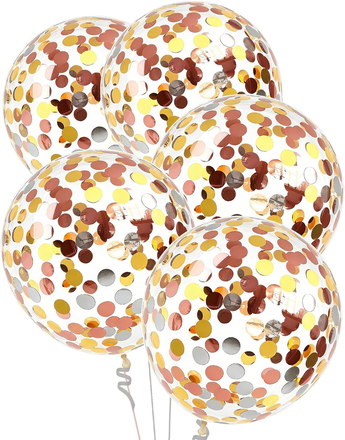 25 Pcs Rainbow Confetti Balloons, 12 Inch Thickened Clear Latex Balloon with Confetti Inside for Birthday Party Baby Shower Graduation Engagement Bridal Shower Decorations Supplies (Long Confetti)
