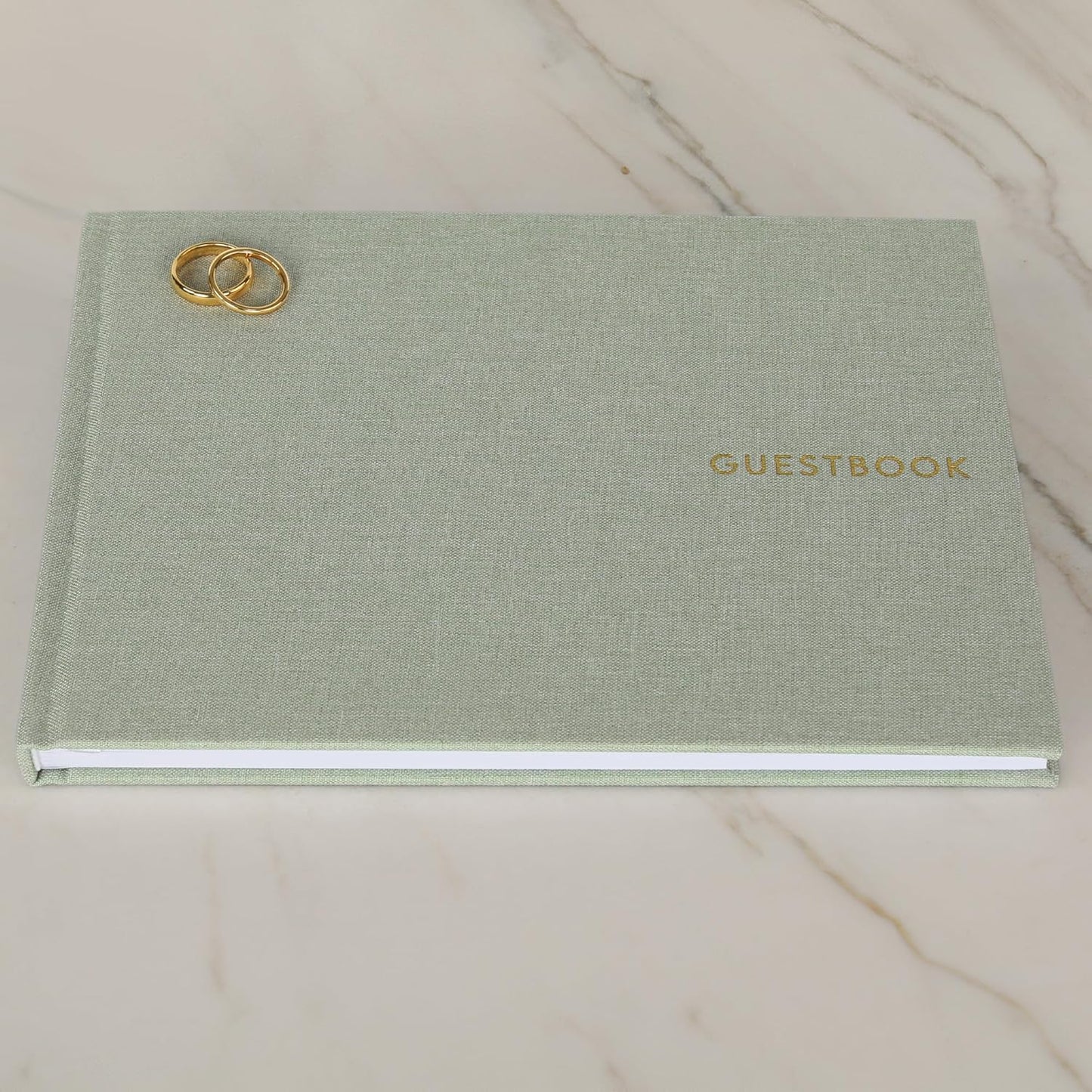 ZICOTO Beautiful Linen Wedding Guest Book for Your Wedding Reception - Simply Elegant Guestbook to Sign in and Add Polaroid Photos - The Perfect Baby Shower Guest Book and Addition to Your Big Day