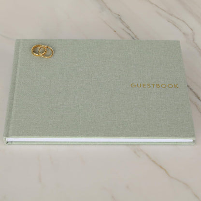 ZICOTO Beautiful Linen Wedding Guest Book for Your Wedding Reception - Simply Elegant Guestbook to Sign in and Add Polaroid Photos - The Perfect Baby Shower Guest Book and Addition to Your Big Day