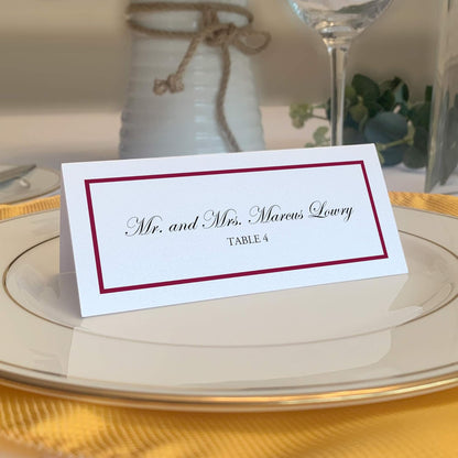 Single Line Border Printable Place Cards, Gold (Choose Color), Set of 60 (10 Sheets), Laser & Inkjet Printers - Wedding, Party, Dinner, and Special Events - Made in the USA