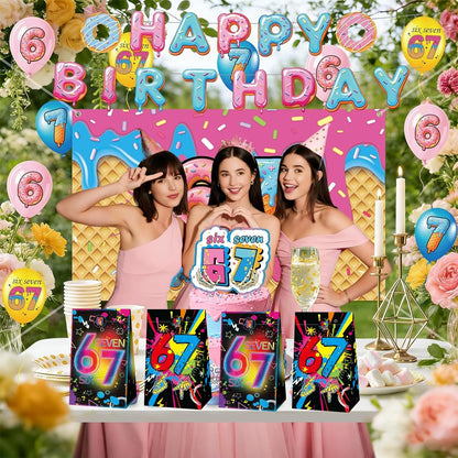 20pcs 10 Styles 6 7 Birthday Theme Mini Notebooks Party Supplies Favors Goodie Bag Stuffers Colorful 6 7 Birthday Theme Journal Pocket Notebook Supplies for Birthday Party Activity(20pcs-67-bks)
