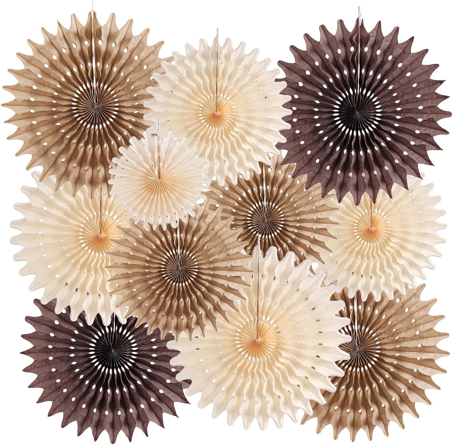 PAPER JAZZ Paper Flowers with Paper Fan Boho Hanging Decor Artificial Flowers Decorations for Wall Pink and Orange Party Decorations for Classroom, Beach Party, Summer Birthday Party Pack of 11.