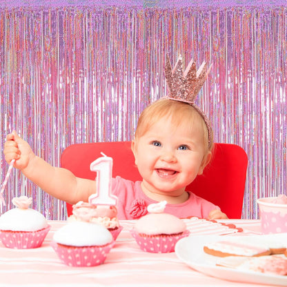 10 Pack Silver Backdrop Curtain 3.2ft x 8.2ft Metallic Tinsel Foil Fringe Curtains Photo Booth Background for Birthday Party Decoration Baby Shower Engagement Wedding Christmas Decoration (Silver)