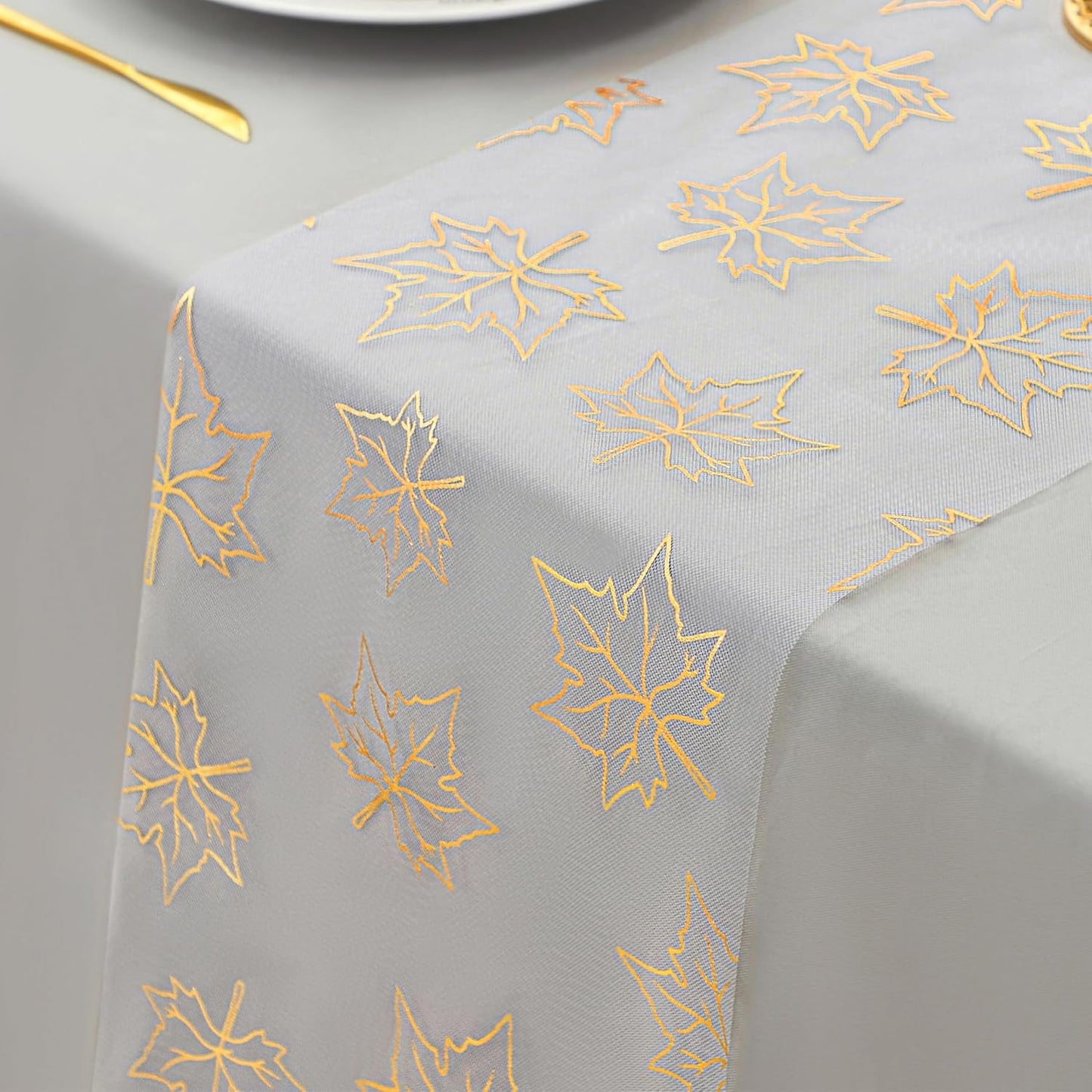Snowkingdom 2 Pieces Gold Table Runner, Sequin Glitter Foil Metallic Thin Mesh Runner Roll 11"x108", Gold Table Decorations for Event Party, Wedding, Birthday Party, Christmas