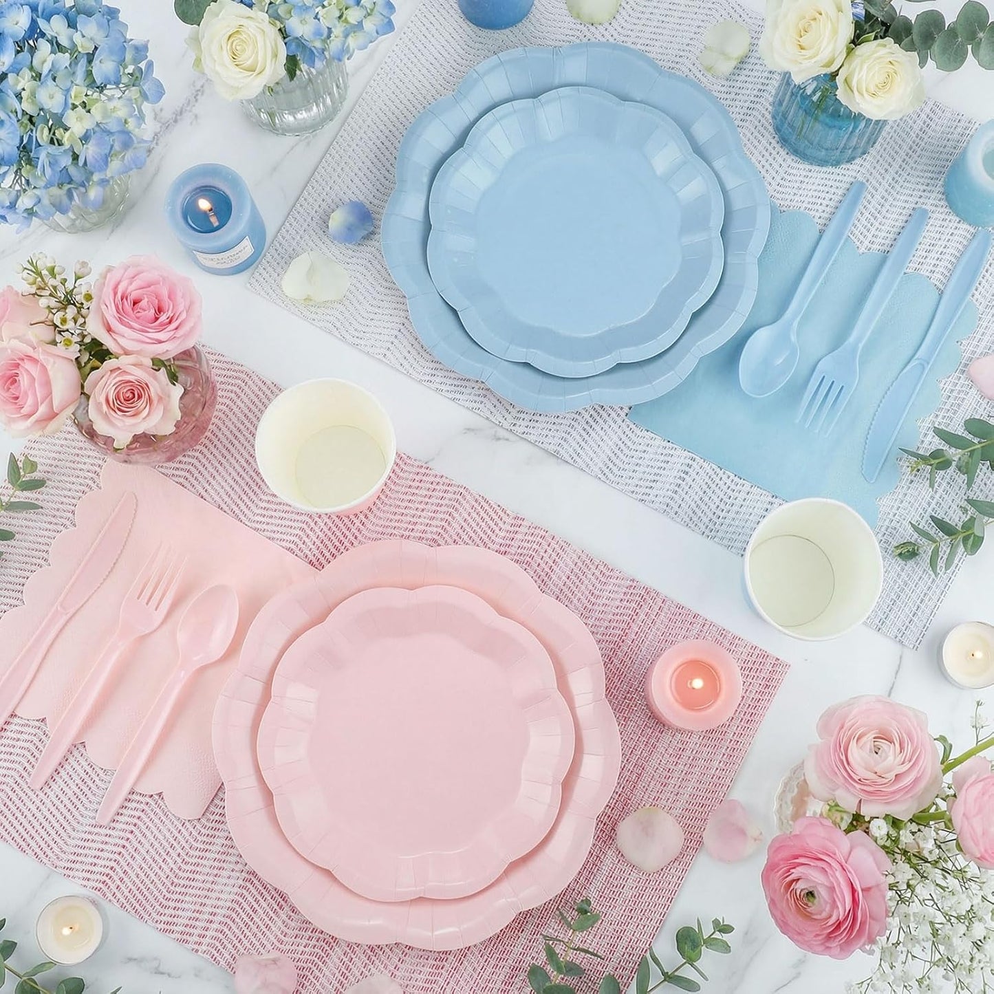 NatNarr 175 Pcs Sage Green Plates and Napkins Set, 25 Guest Sage Green Party Supplies Include Scalloped Paper Plate Napkin Cup Forks Knives Disposable Plastic Cutlery for Wedding Baby Shower Birthday
