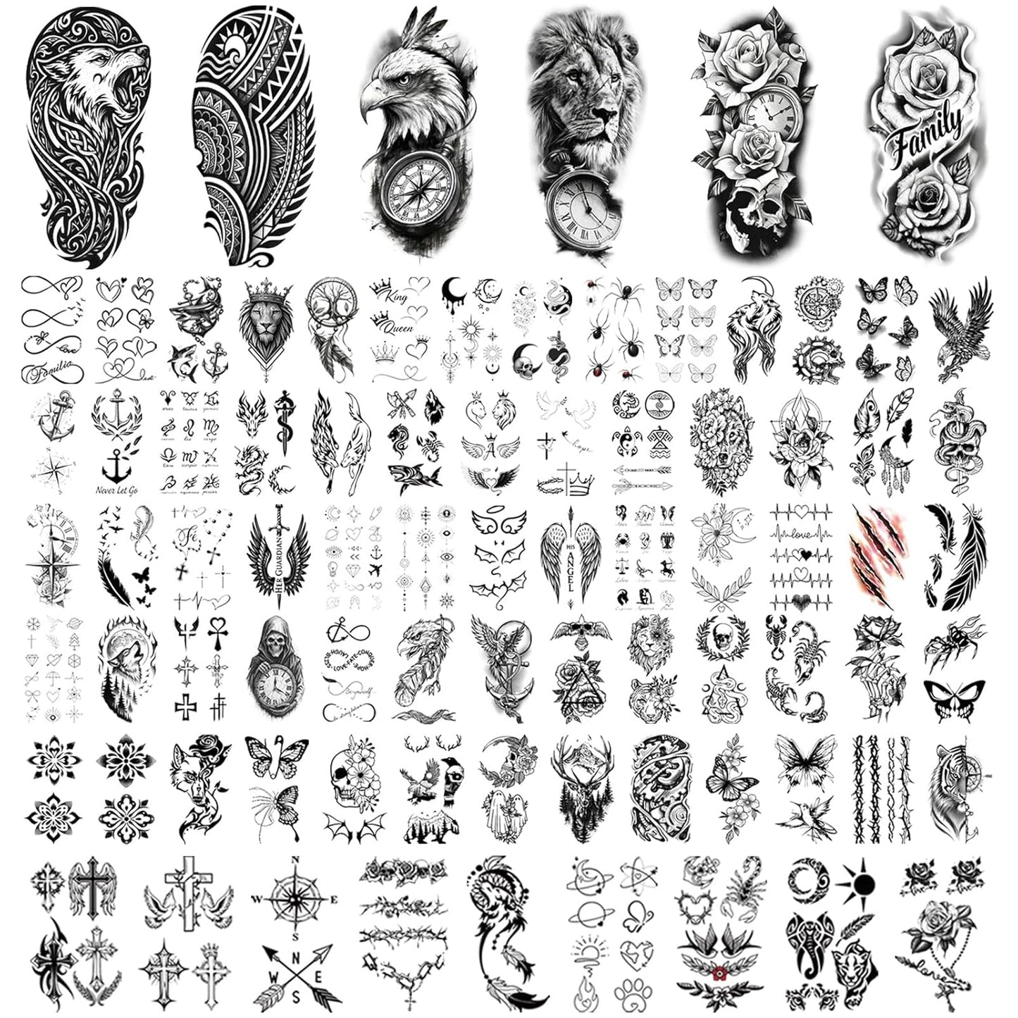 Glow in the Dark Tattoos 256+ PCS – Luminous Party Supplies Neon Body Paint UV Face Temporary Tattoos for Adults Teens, 32 Sheets Neon Accessories Carnival Raves Party Favors & Decorations