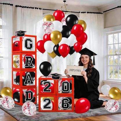Graduation Decorations 2026 Graduation Party Decorations Set of 4 Boxes with 129pcs Balloons Arch Garland Kit Party Supplies for Any Grades Blue
