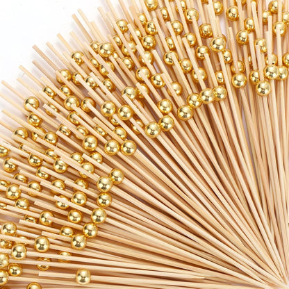 Reallnaive 600 Pcs Cocktail Pick Pearl Fancy Toothpick for Appetizer 4.7 Inch Long Skewer for Drink Fruit Food Bamboo Stick Wedding Bridal Shower Decoration Charcuterie Accessories (White)