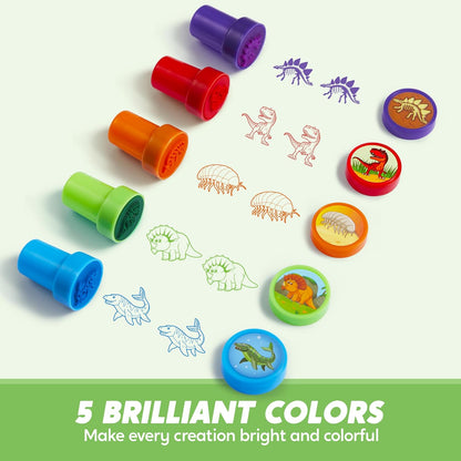 JOYIN 50 Pcs Assorted Stamps for Kids - Self-Ink Stamps with 50 Designs for Birthday Party Favor, Carnival Prizes, School Stampers, Goodie Bag, Classroom Treasure Box Toys (Zoo, Holiday Stampers)