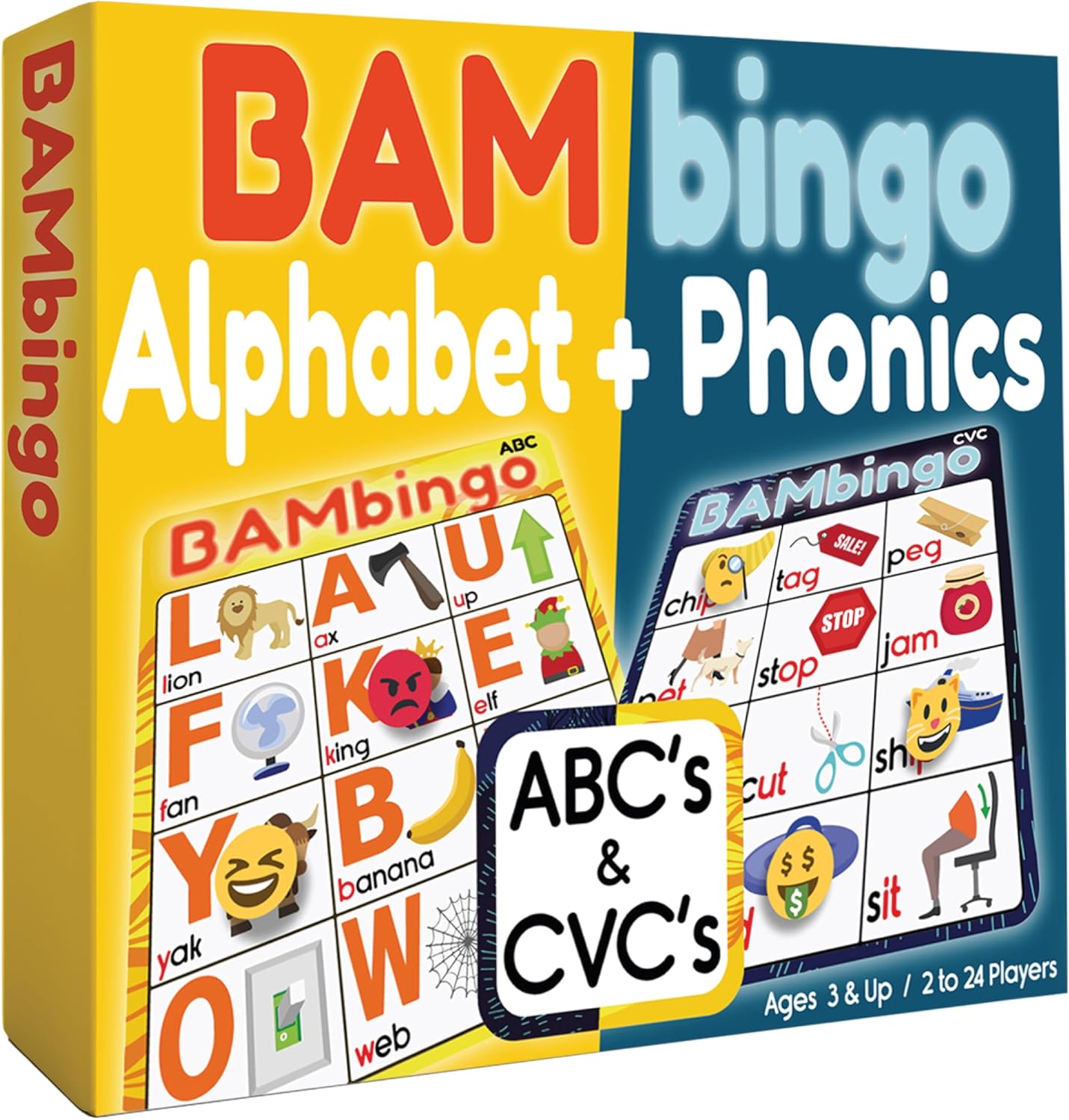 THE BAMBINO TREE Sight Word Bingo Game Level 1 and 2 - Educational Games for Kids - Learn to Read Vocabulary for Kindergarten 1st Grade - Dolch's Fry's Words Lists