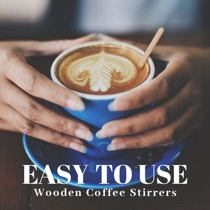 ANTETOK Wooden Coffee Stirrers - Coffee Stir Sticks 7.5 Inch,100pcs Disposable Birch Wood Coffee/Beverage Stirrers,Swizzle Drink Sticks,Coffee Bar Accessories