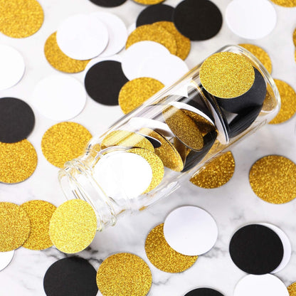 Navy Blue White Gold Confetti Birthday Decorations for Boys Glitter Paper decor Sprinkles Biodegradable Table Confetti Round for Graduation Wedding Baby Shower Party Lasting Surprise 300pcs