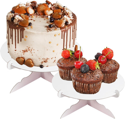 12 inch One Tier Cardboard Cake Stand,Black Cupcake Stand for Birthday Wedding DIY Dessert Decoration