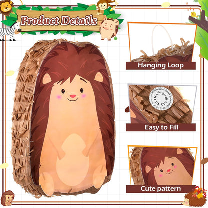 Sratte Piñata Bundle with a Blindfold and Bat (16 x 12 x 3 Inches), Cute Animal Piñata for Birthday Party Toys Decoration for Animal Theme Birthday Party Game Supplies Photo Prop(Giraffe)